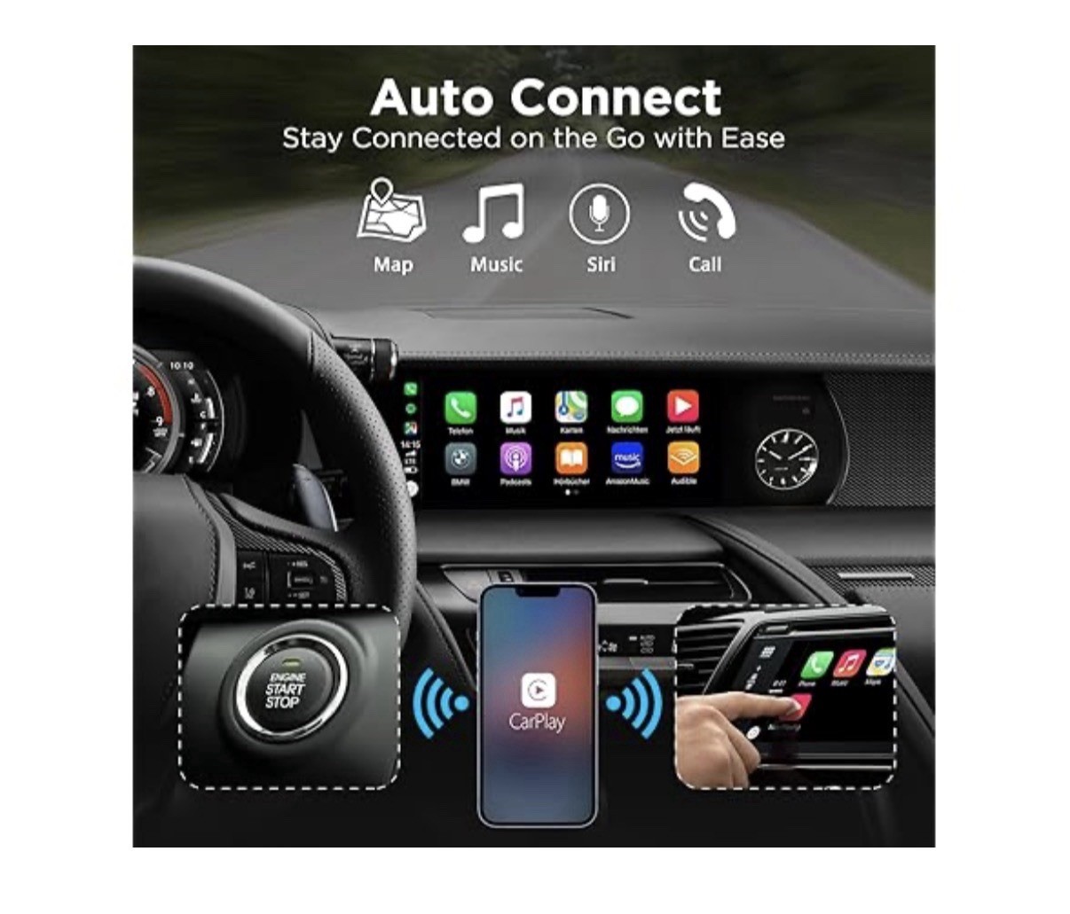 Wireless CarPlay Adapter for Apple CarPlay, Plug And Play, Easy to Setup NEW