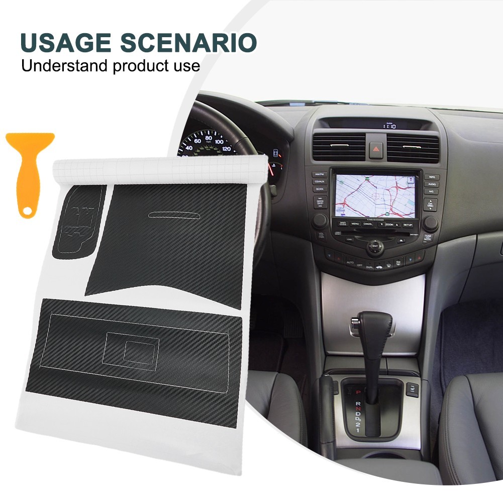 Interior Center Console Carbon Fiber Molding Sticker Decals For Accord 7th