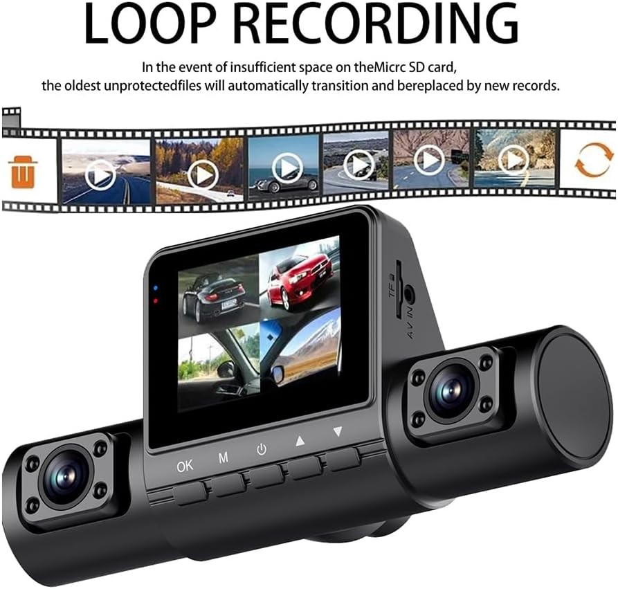 Car Quad-Record HD Night Vision Tachograph Car Front and Rear Left and Right