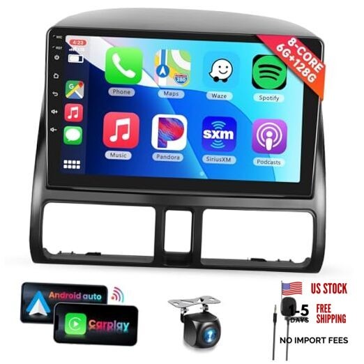 Car Radio Stereo for Honda CRV 2002-2006 with Wireless CarPlay 8 CORE 6G+128G