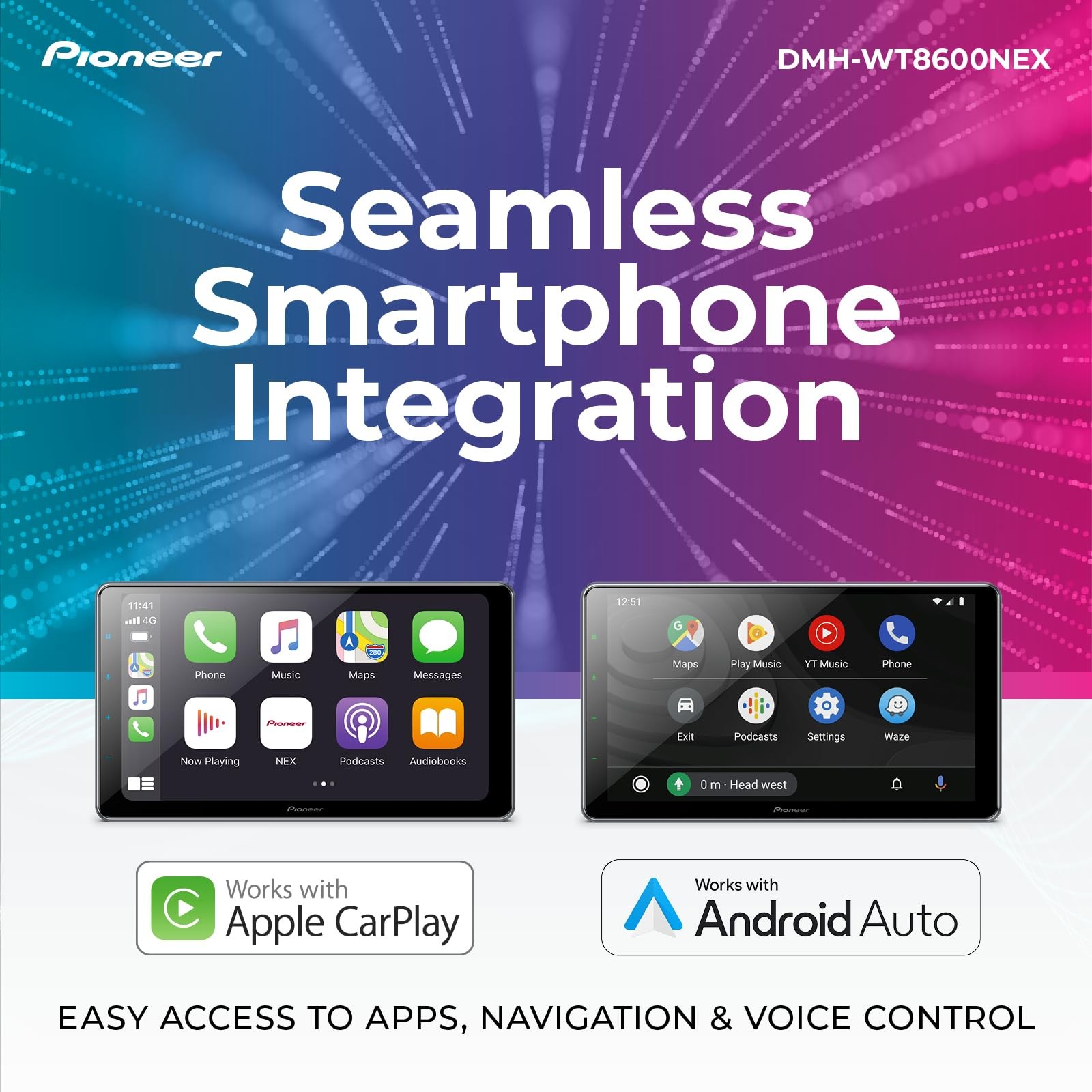 Pioneer DMH-WT8600NEX 10.1″ Capacitive HD Screen, Floating Display – Wireless &
