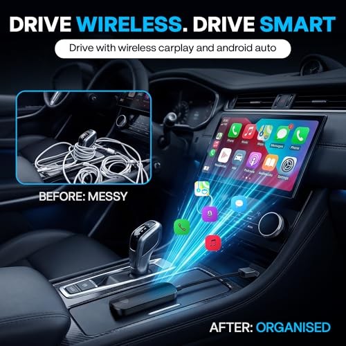 2026 Wireless CarPlay & Android Auto Adapter – Flexible Cable Prevents Port