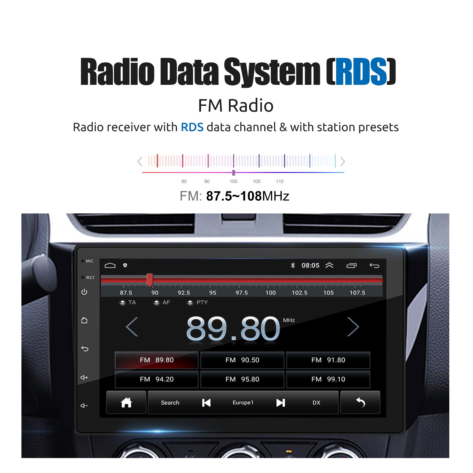 9″ Car Stereo Radio Single 1 DIN Apple CarPlay/Android Auto Touch Screen USB FM