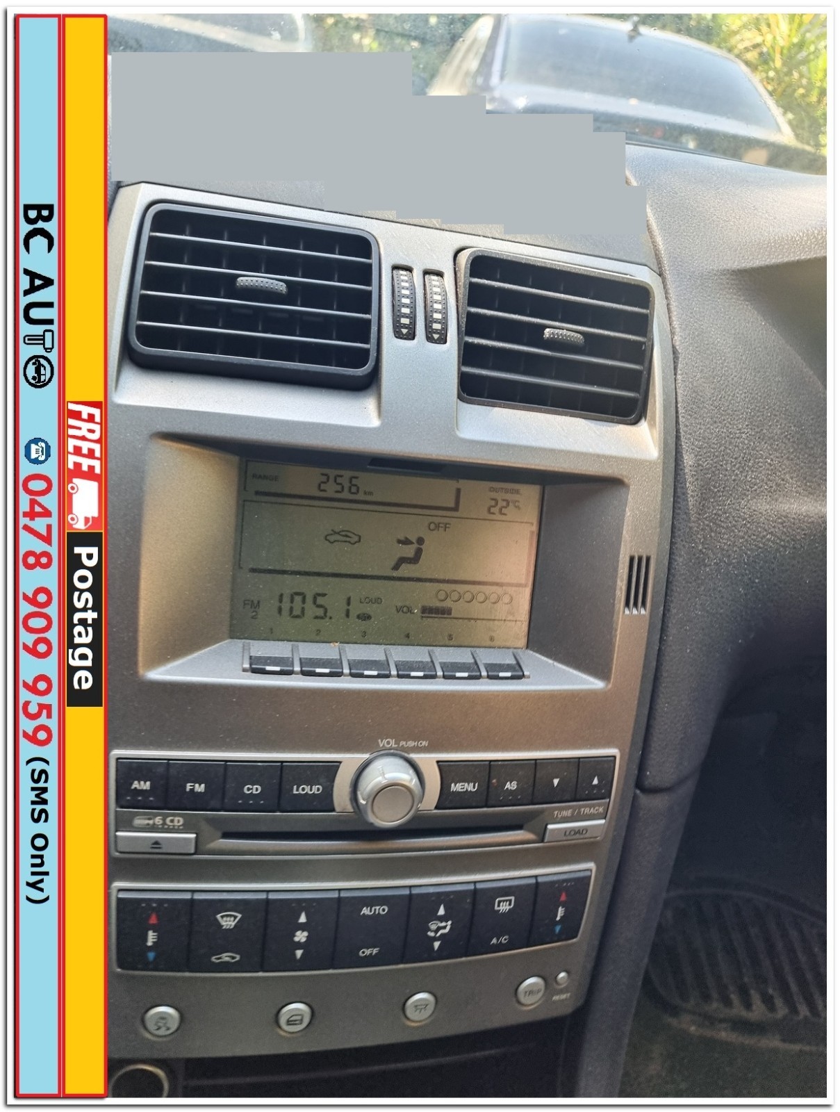 Ford BF Fairmont Prestige 6 Stacker ICC Radio CD Player Monochrome Screen Dual Z