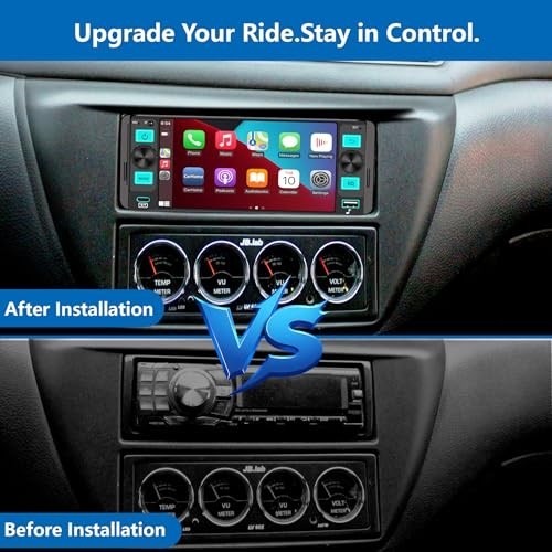 Single Din Touchscreen Car Stereo – Wireless Apple CarPlay, Android Auto, Blueto