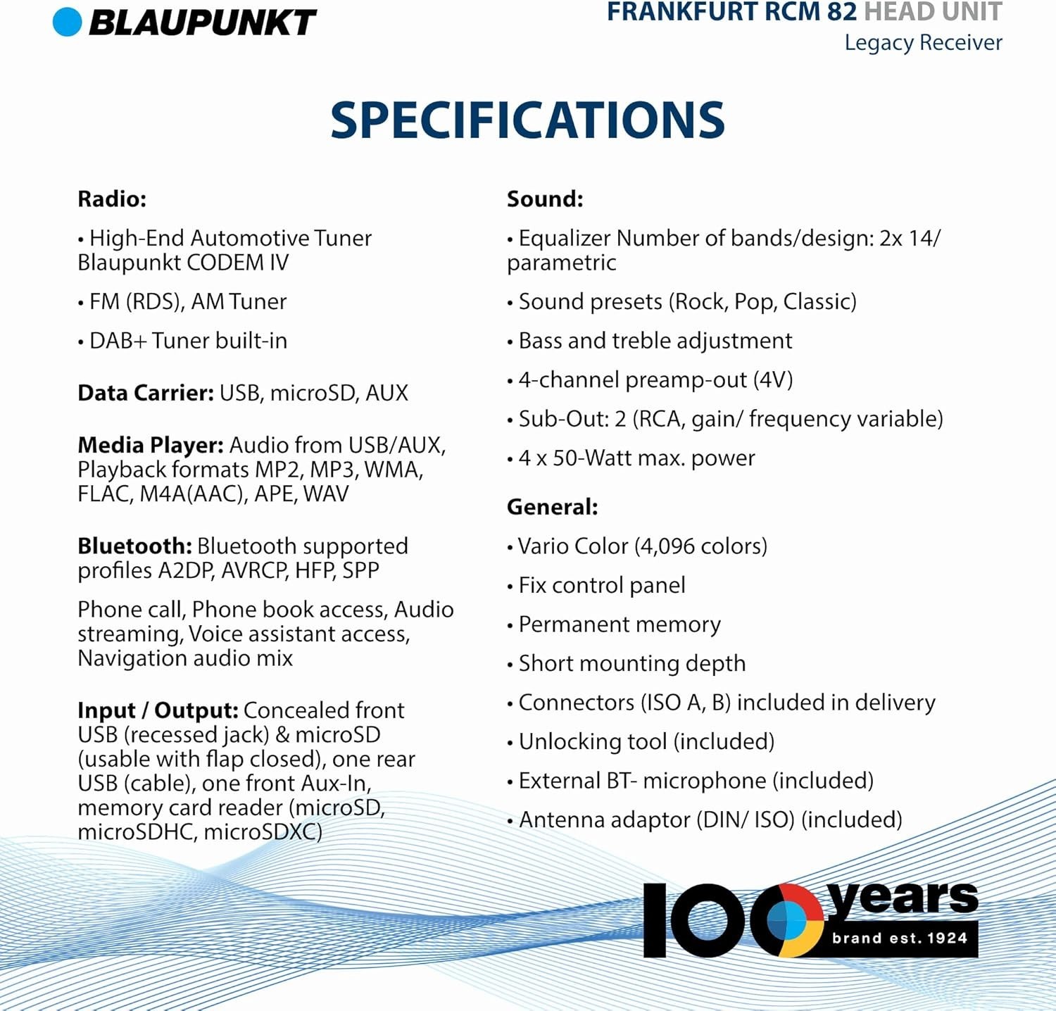 Blaupunkt Frankfurt RCM 82 DAB Retro Car Stereo Bluetooth DAB USB AUX Radio