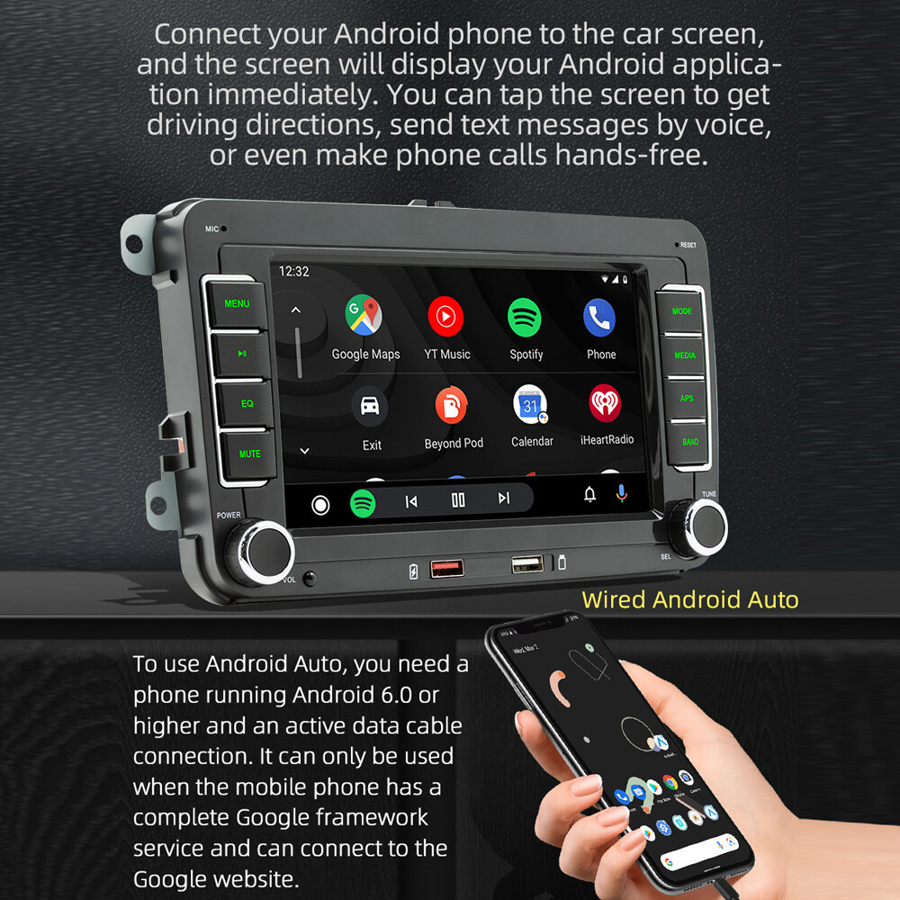 7inch for Volkswagen 2Din Stereo MP5 Player with Android Auto I3D1
