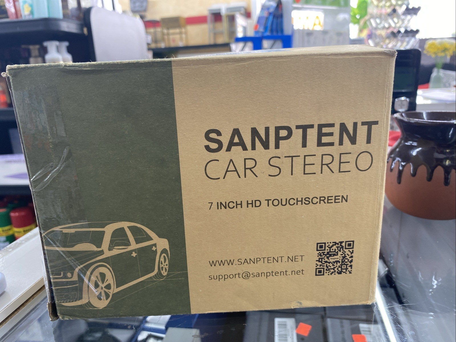 Sanptent 7 Inch HD Touchscreen Double Din Car Stereo