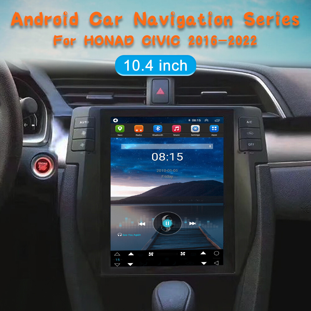 10.4Inch Android 13 Car Radio Carplay For Honda CIVIC 2016-2022 Tesla Screen Car