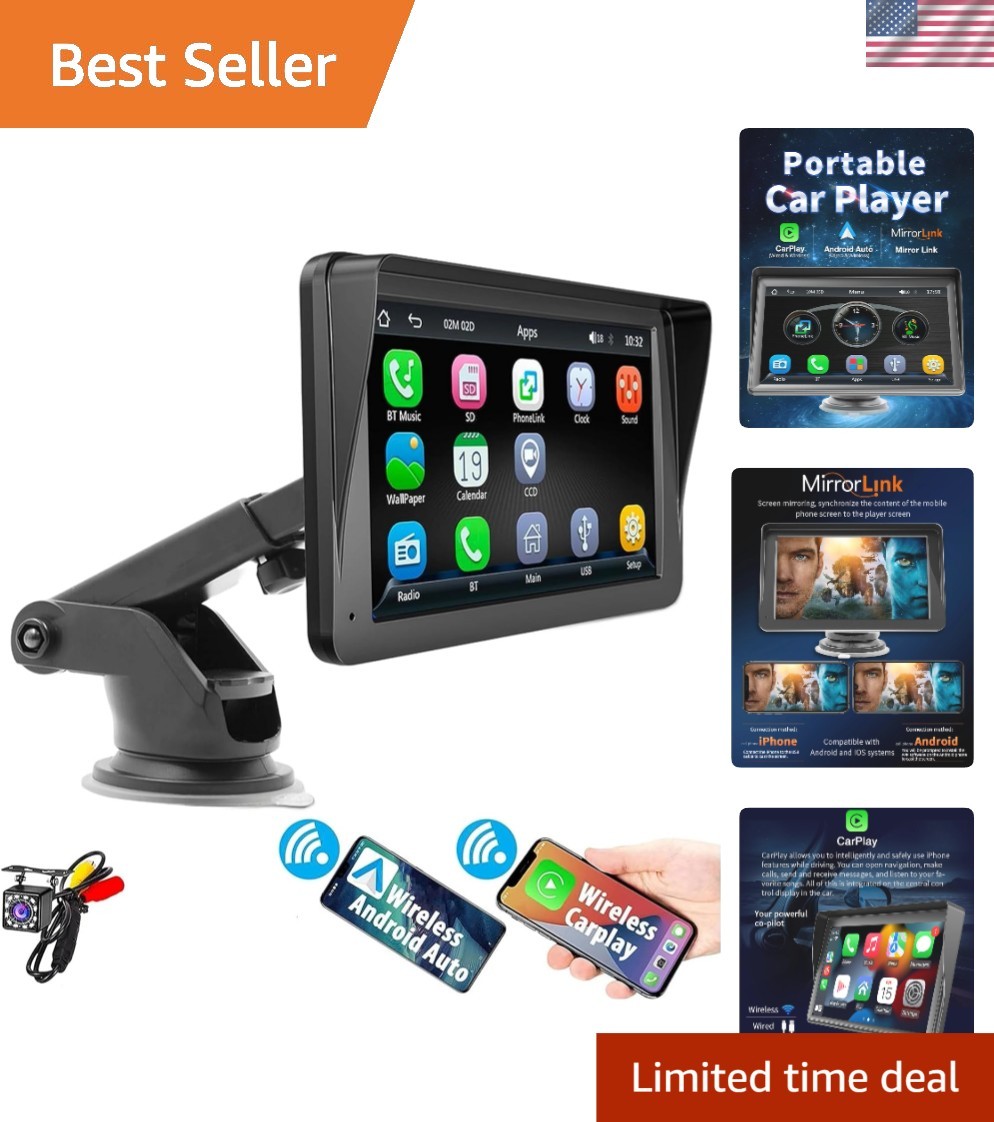 High-Resolution 7” Car MP5 Player with Bluetooth & Reverse Image Functionality