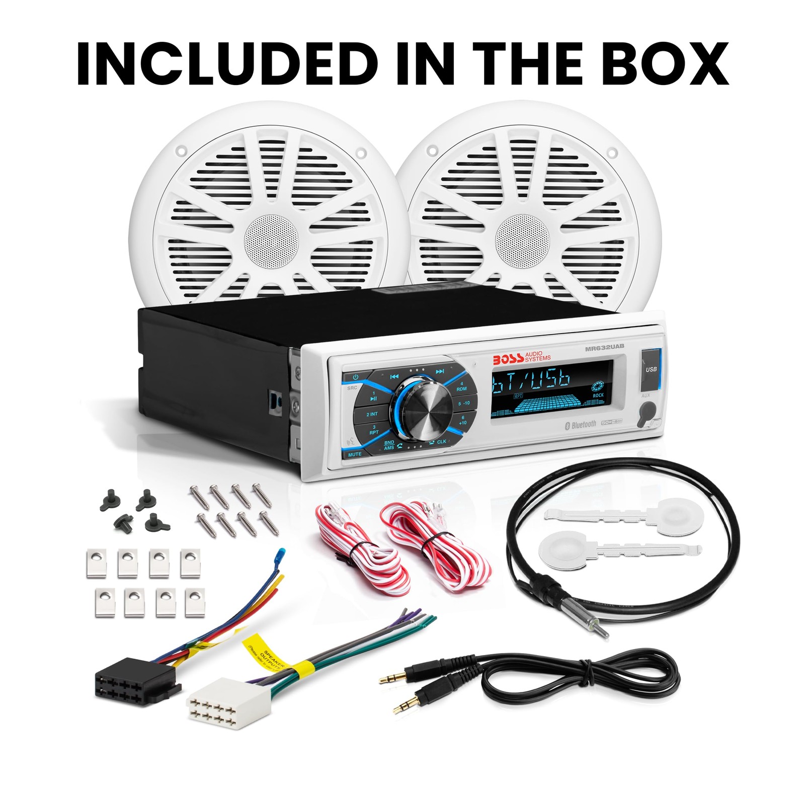 BOSS Audio Systems MCK632WB.6 Marine Boat Bluetooth 5 Women/3 Men, Black