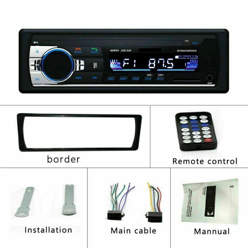 Bluetooth Car Stereo Audio In-Dash Aux Input Receiver SD USB MP3 Radio Player FM
