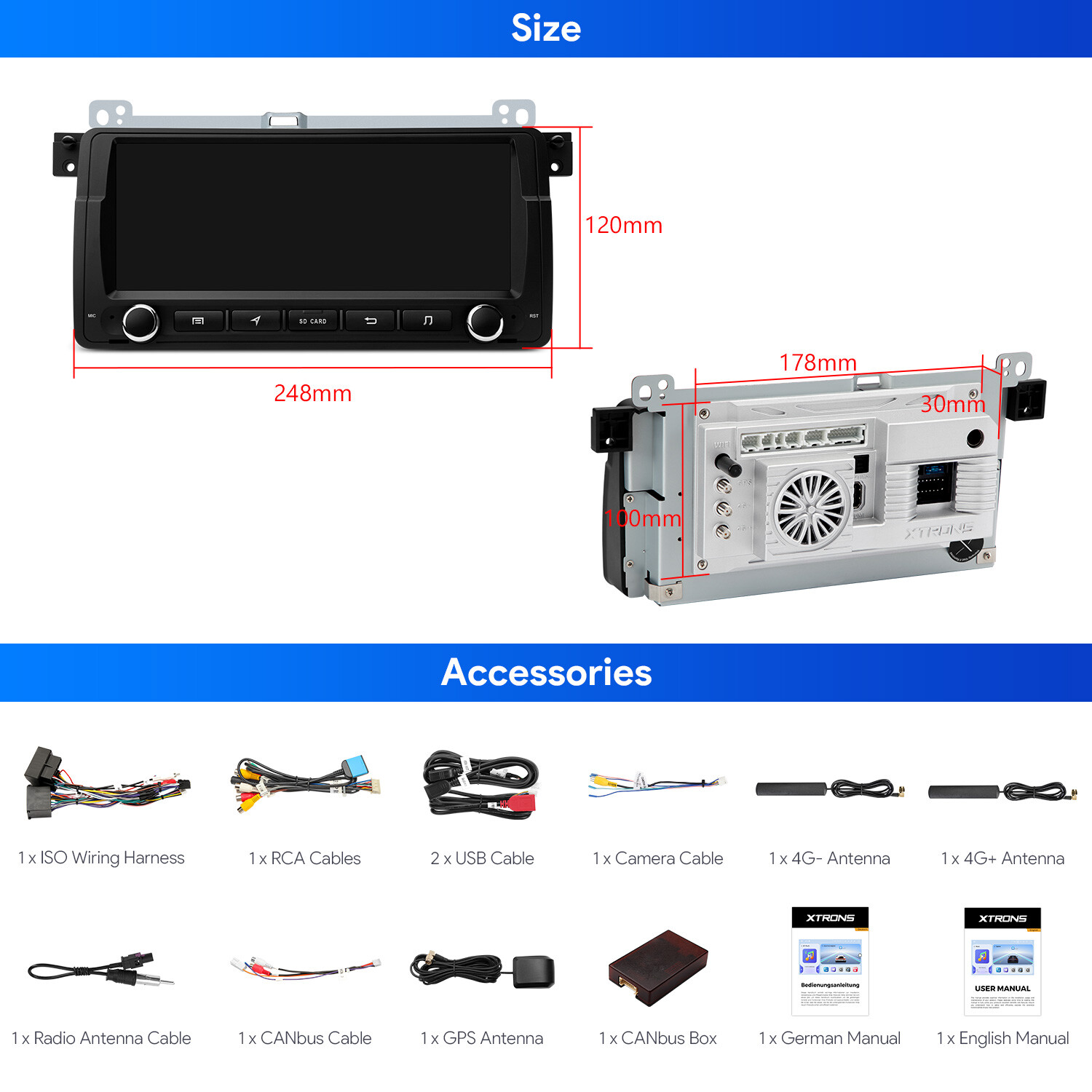 QLED 8.8″ Android 12 Car Play Stereo Radio Navi 128GB Octa Core WiFi For BMW E46