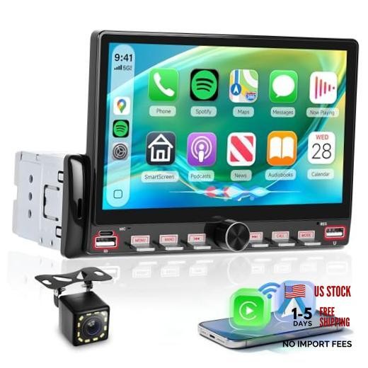 Single Din Car Stereo with Wireless CarPlay – 7 Inch with CarPlay
