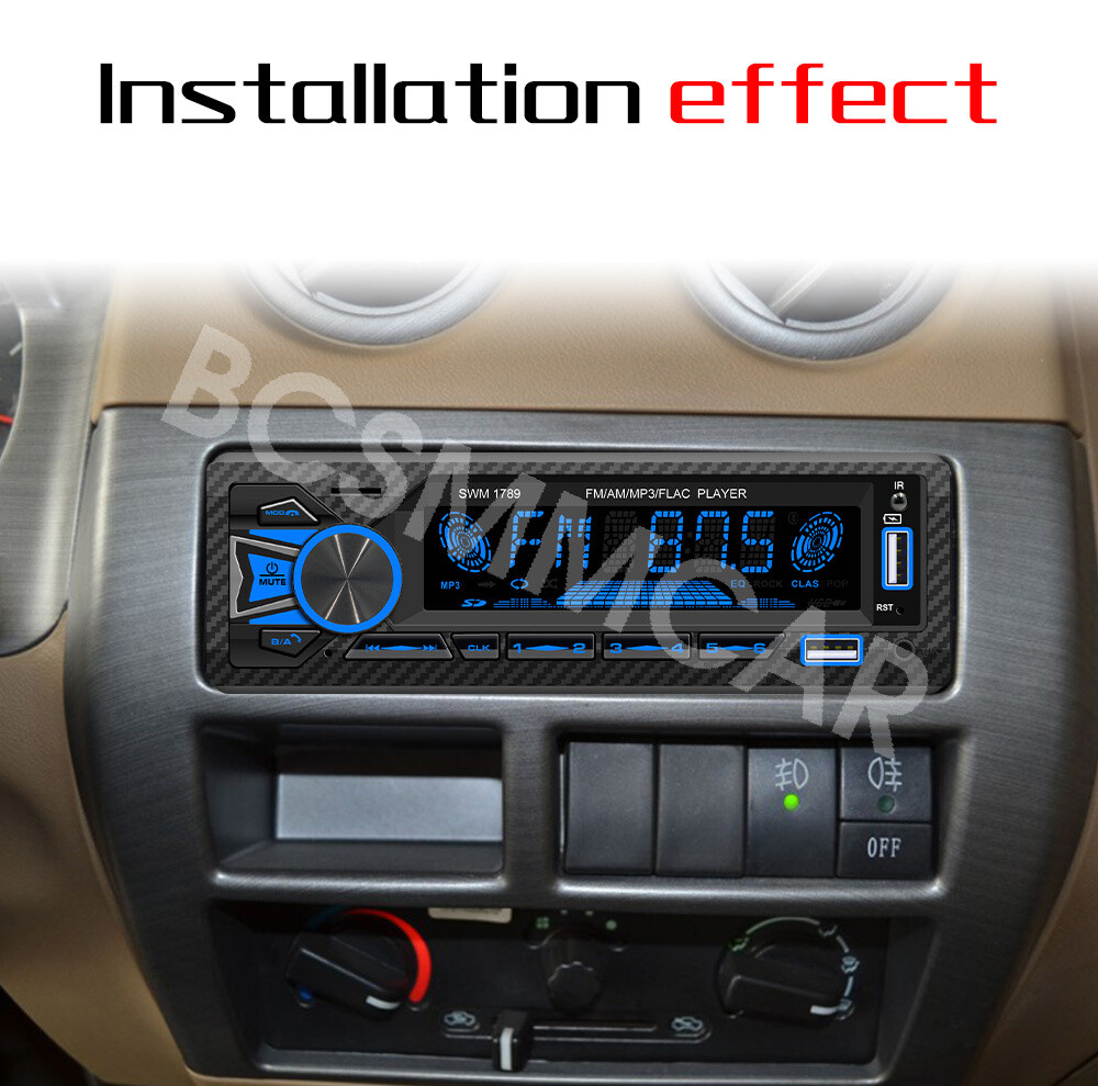 Single 1 DIN Stereo Radio Car MP3 Player Audio Receiver Bluetooth Head Unit