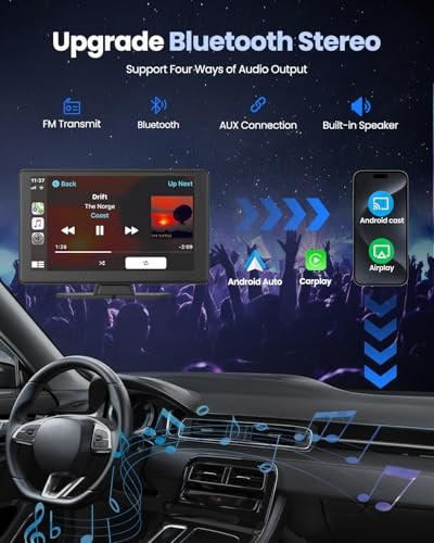 MOECKEARLA WIRELESS CARPLAY 5K DASH CAM 9″ PORTABLE APPLE CARPLAY – BLACK