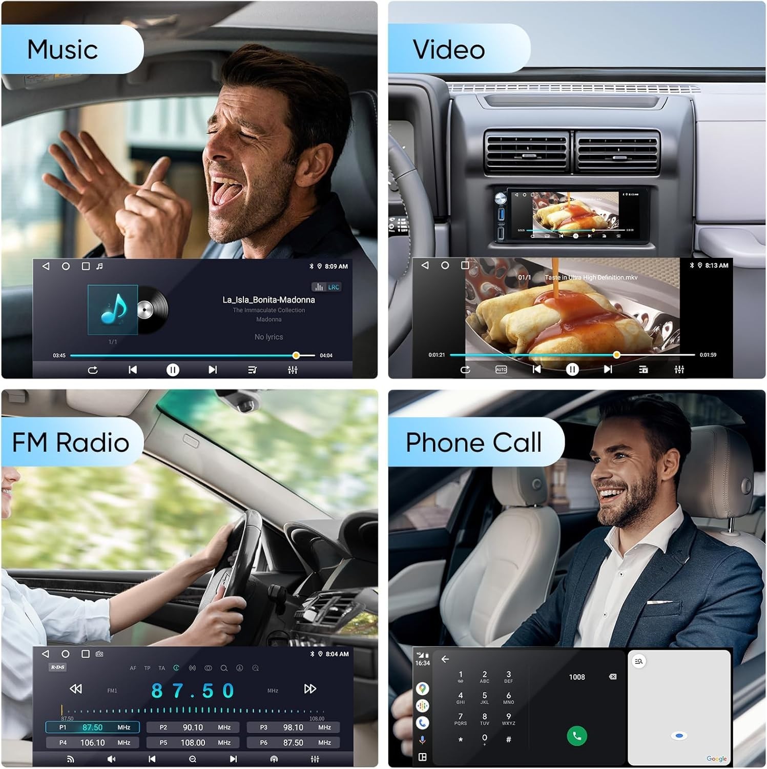 6.9-Inch Car Stereo with Apple CarPlay, Android Auto & Bluetooth 5.1