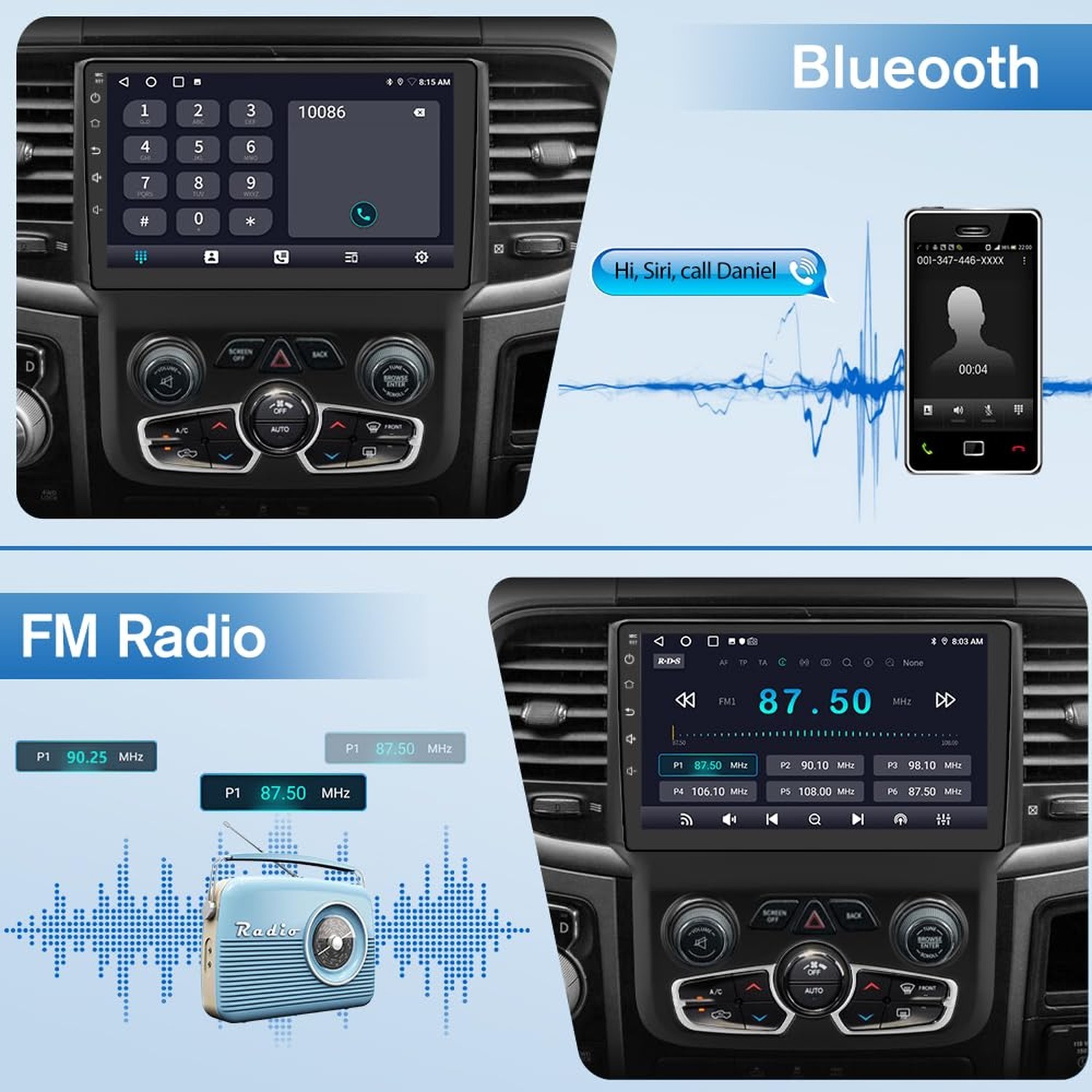 Car Radio Stereo for Dodge Ram 2013-2018 1500 2500 3500 Automatic AC Android …