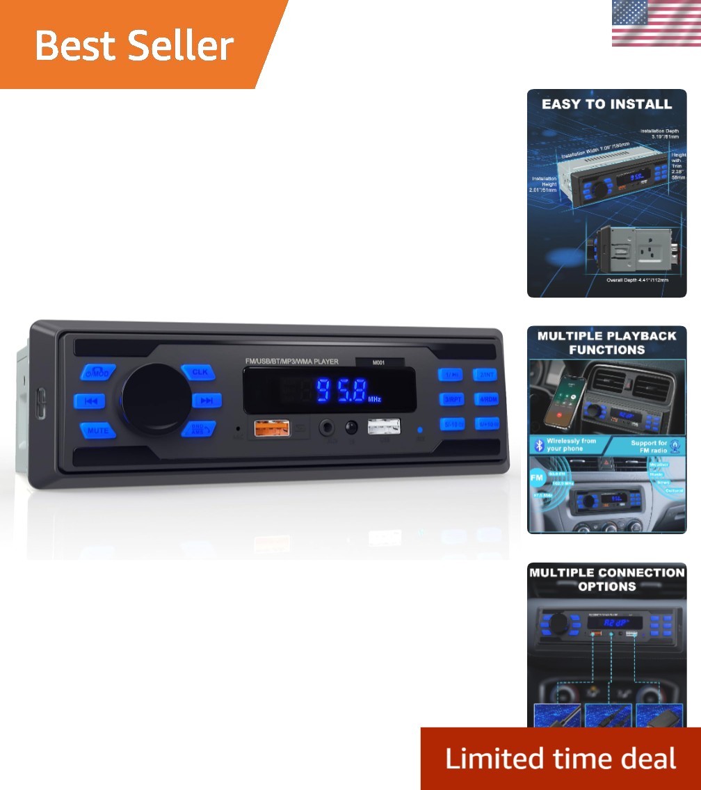 User-Friendly Bluetooth Car Stereo with FM Radio – Ideal for Everyday Commutes