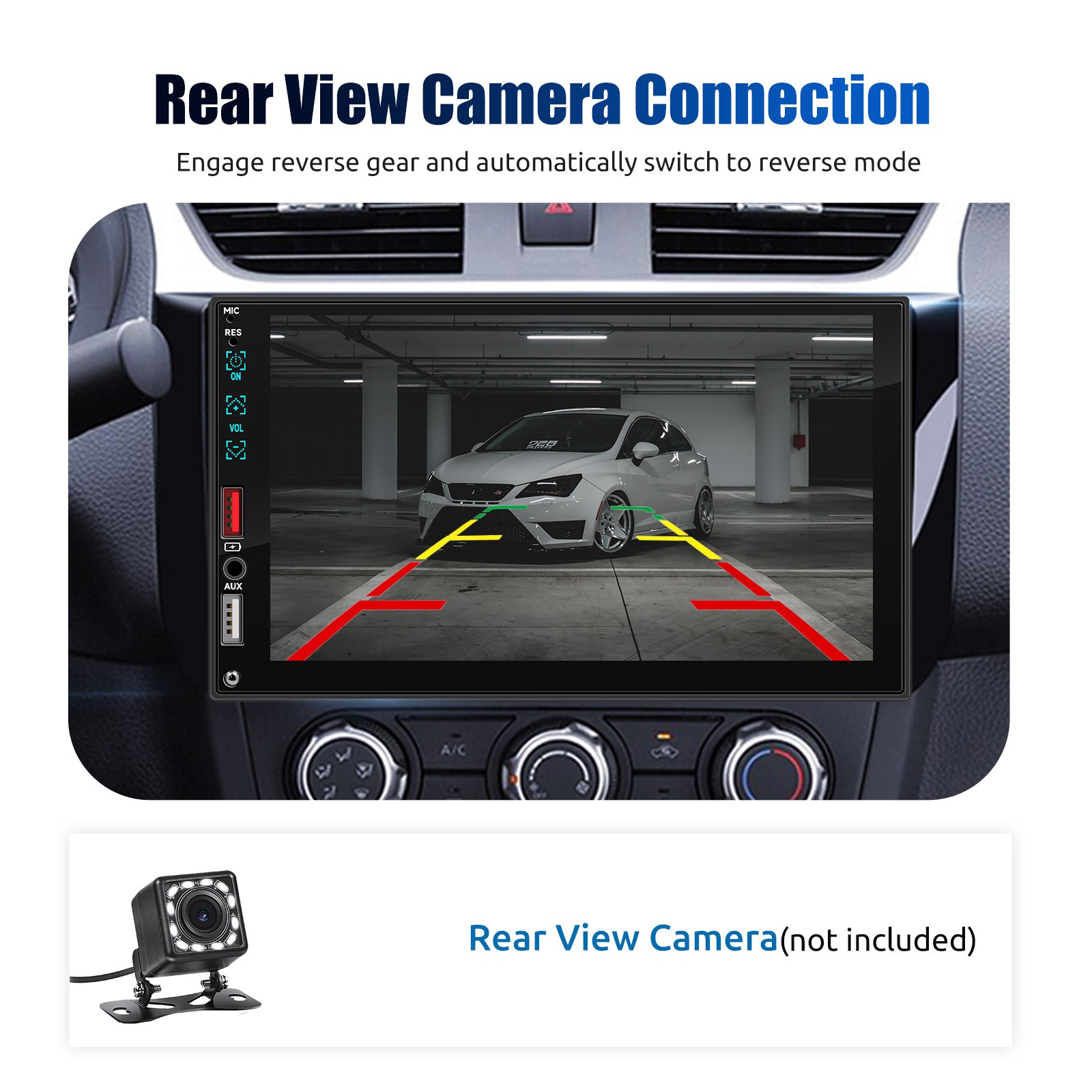 Single 1DIN Car Stereo Radio Bluetooth MP5 Player Apple CarPlay/Android Auto USB