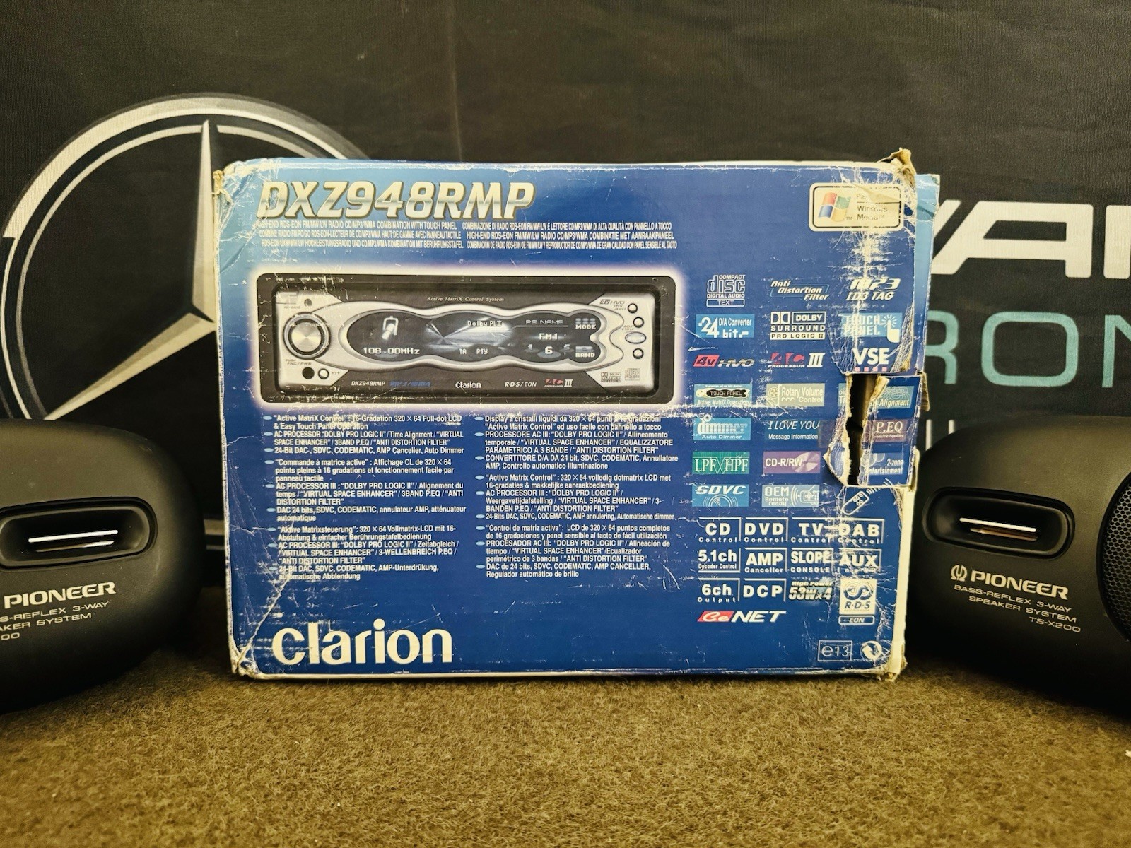 Rare CLARION DXZ948MP Car Radio LM/MW/FM CD/MP3 Receiver Sensor Animation Displa