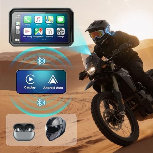 6″ Wireless Motorcycle Carplay with Android 6Inch Screen+Mounting Bracket