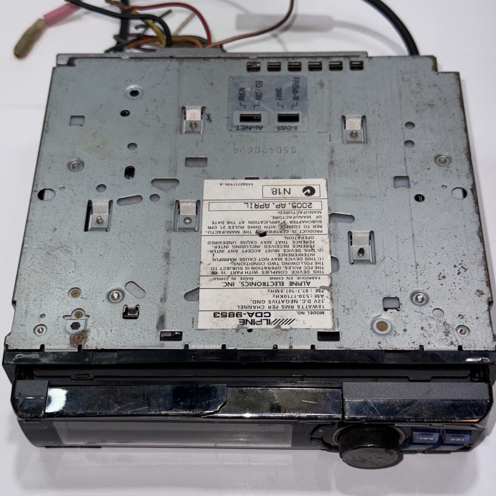 Alpine CDA-9853 CD Receiver GOR PARTS OR REPAIR