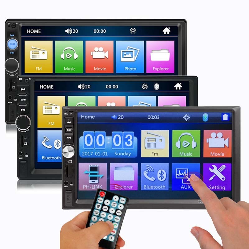 7″ Double 2 Din Touch Screen Bluetooth Car Stereo Radio USB/AUX/TF/FM MP5 Player