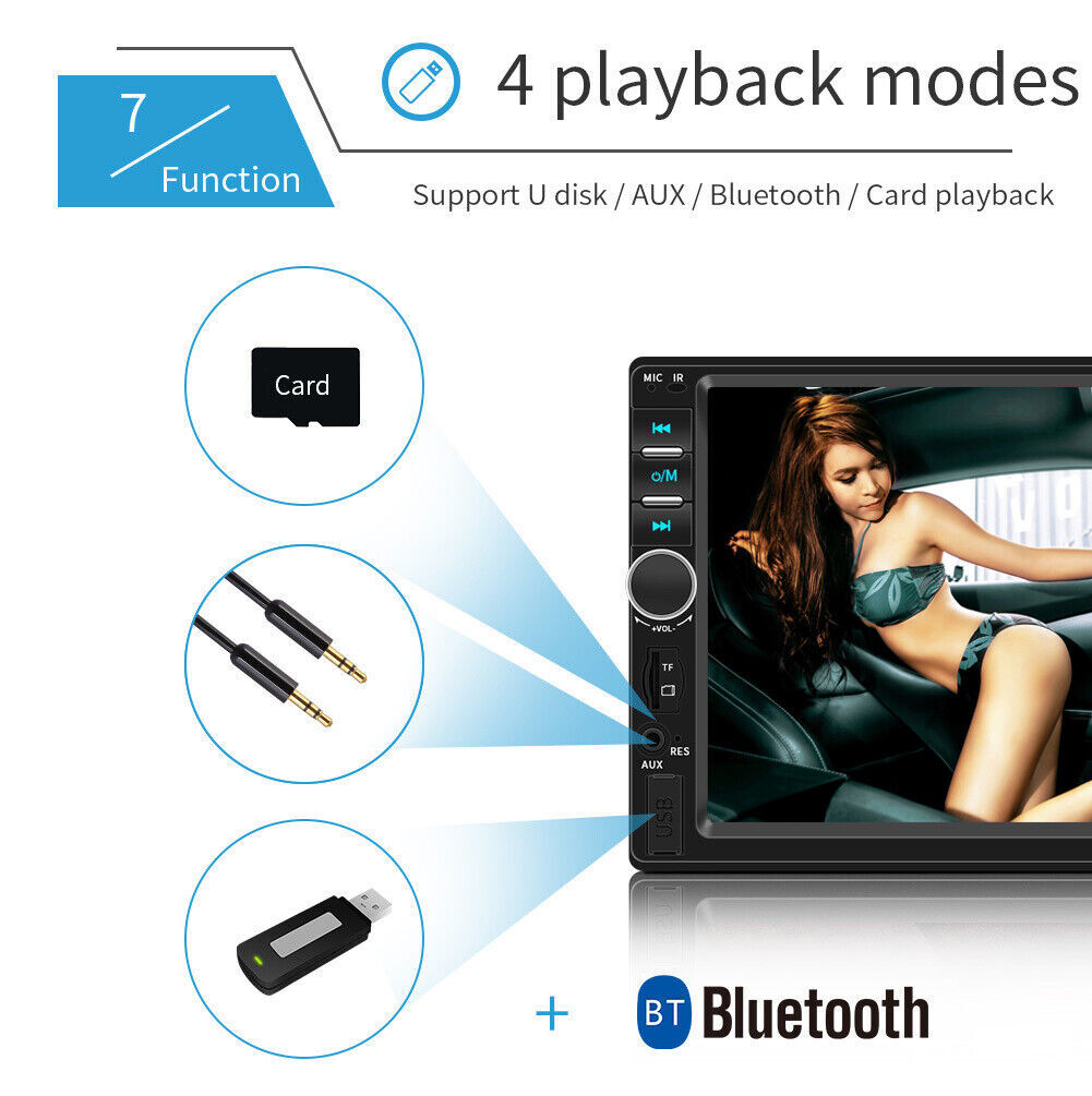 7” Car Stereo Radio Bluetooth Hands Free Calling 2DIN MP5 Player Screen Mirror*