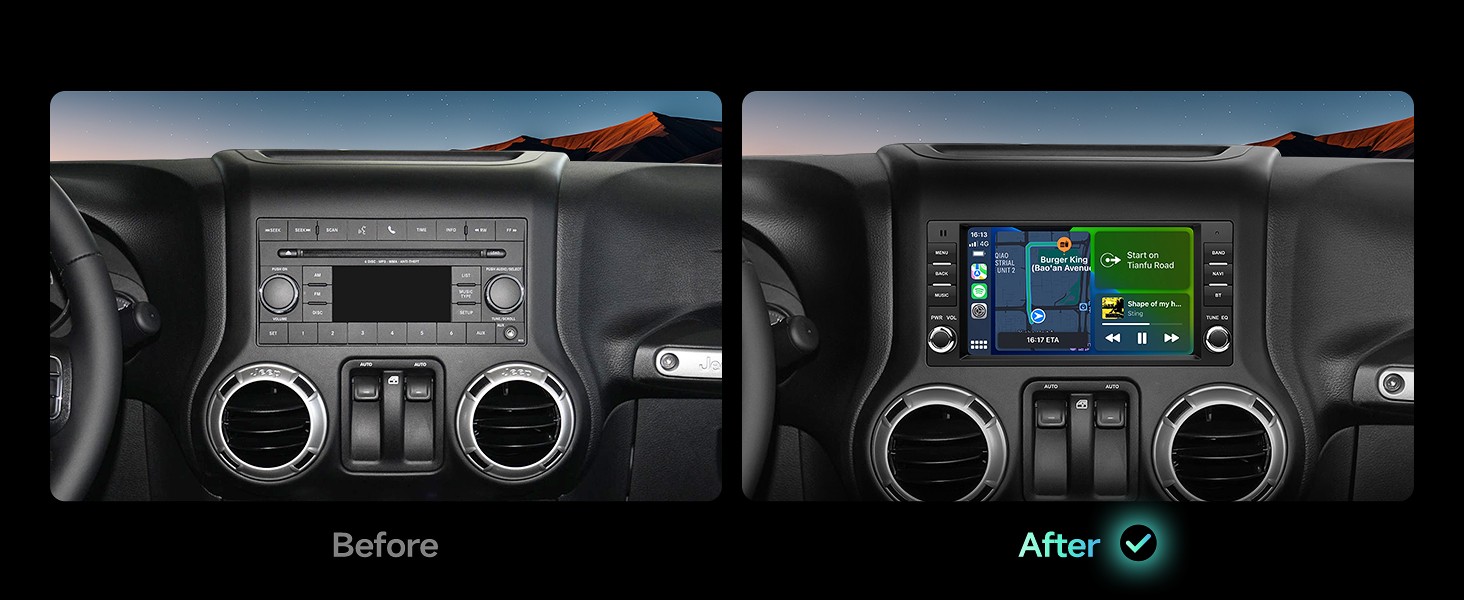 Car Stereo for Jeep, Dodge, Chrysler & Chevrolet Wireless Apple CarPlay Android