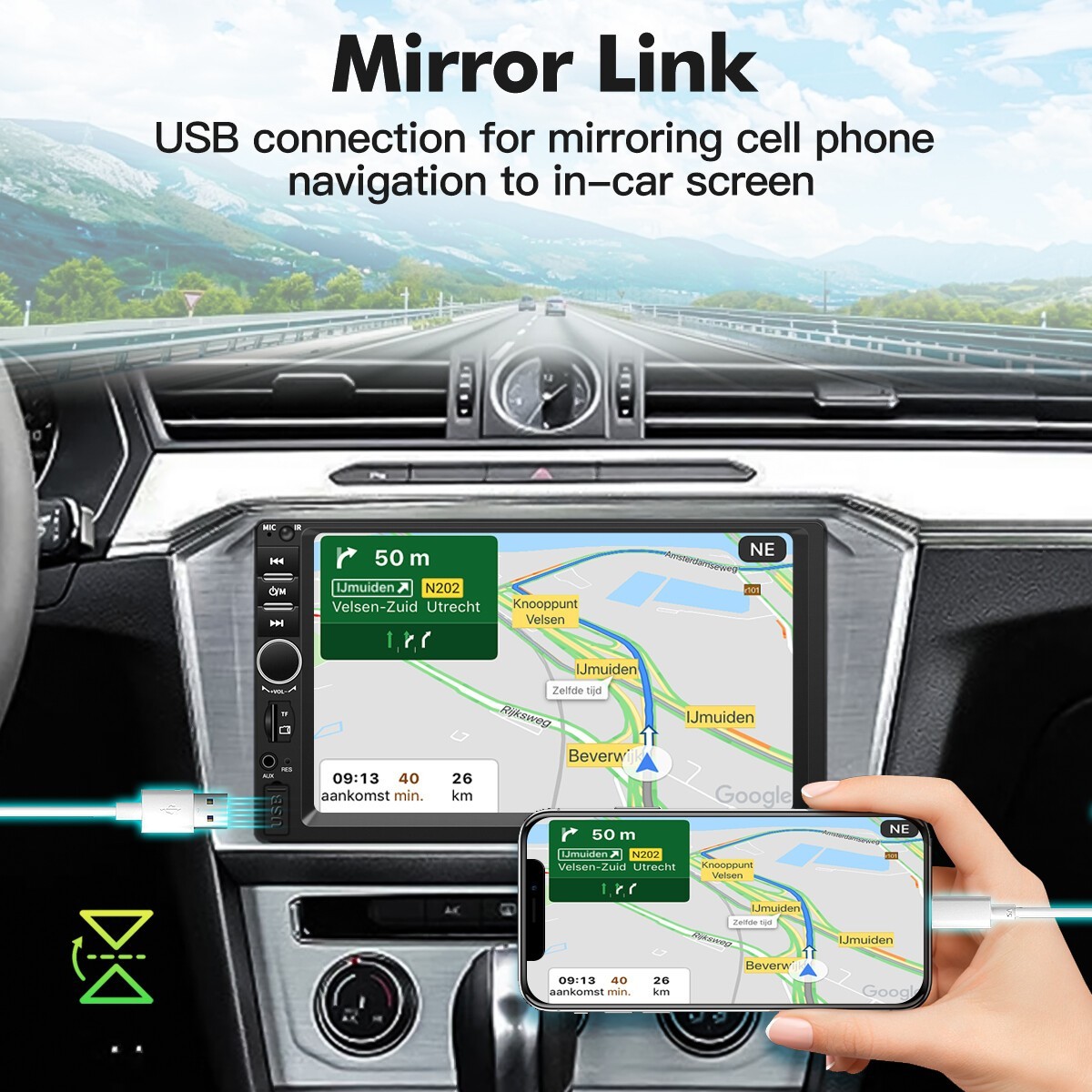 7 Inch MP5 Player 2DIN Car Stereo Bluetooth FM USB Touch Screen