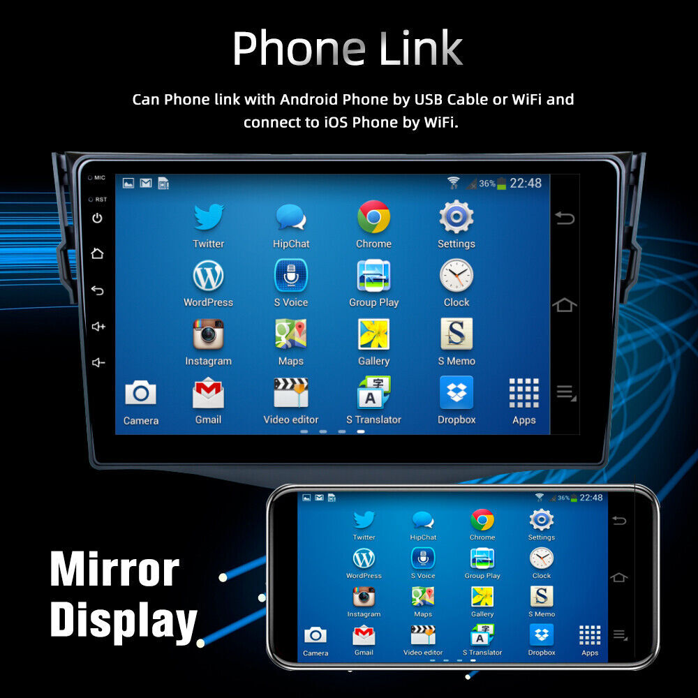2+64G For Toyota RAV4 2007-2012 Carplay Android Car Radio Stereo JBL 1280*800 FM