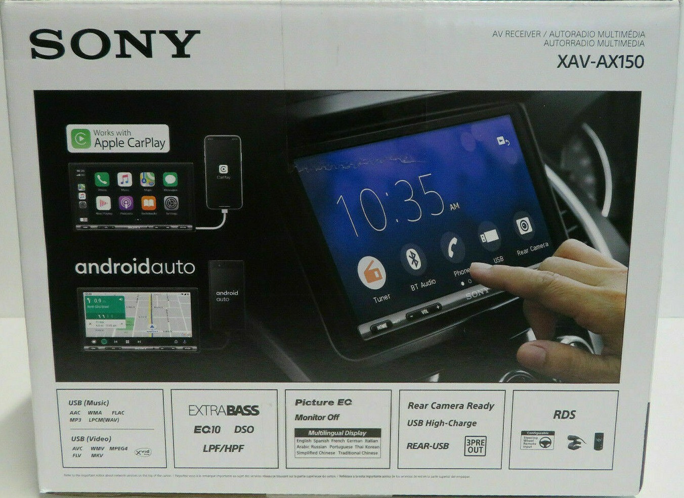Sony XAV-AX150 Bluetooth 7″ Android Auto Apple CarPlay Multimedia USB Aux 55w x4