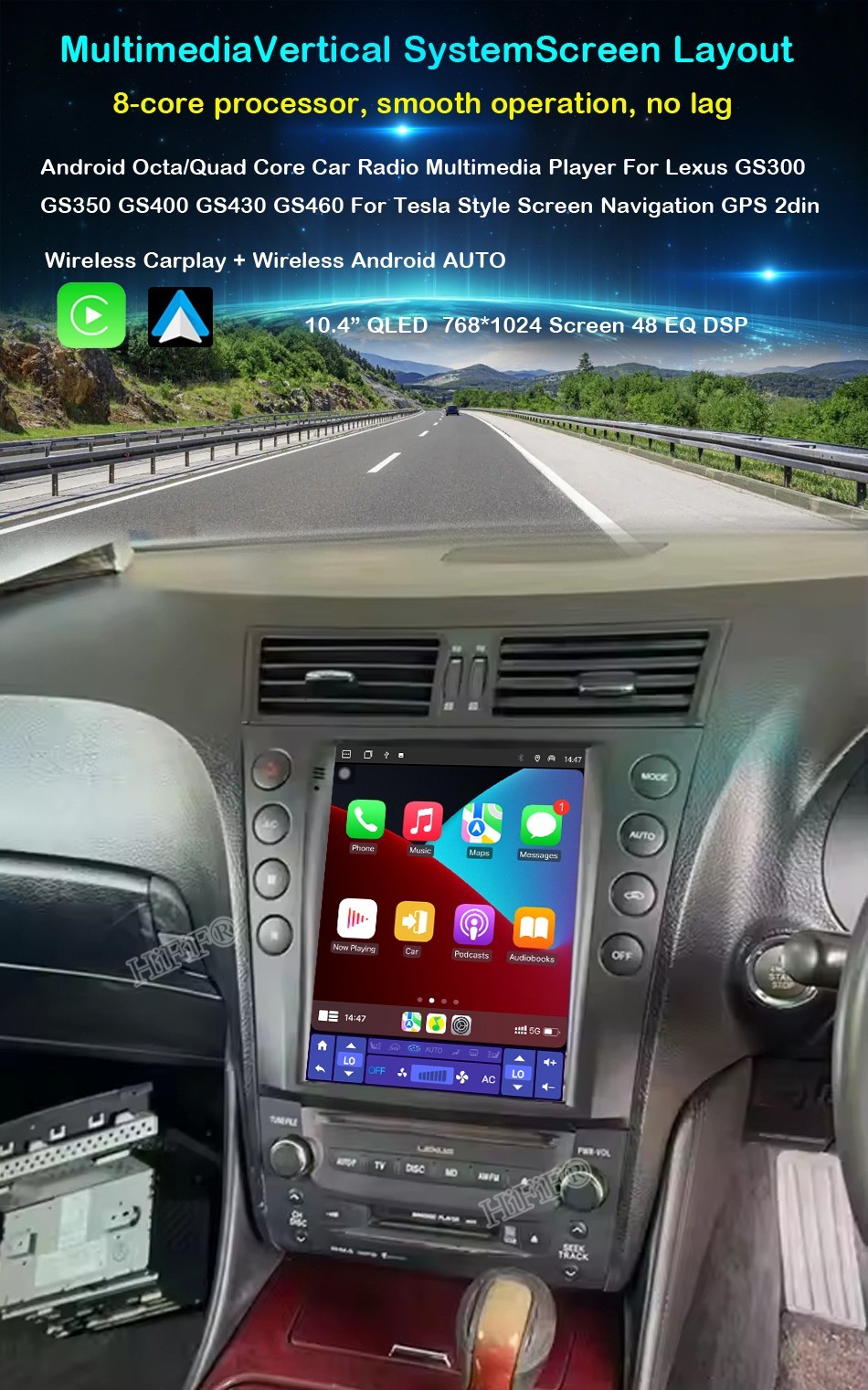 10.4″Car GPS Navigation Radio Stereo For Lexus GS300 GS330 GS400 GS450 2G+32G
