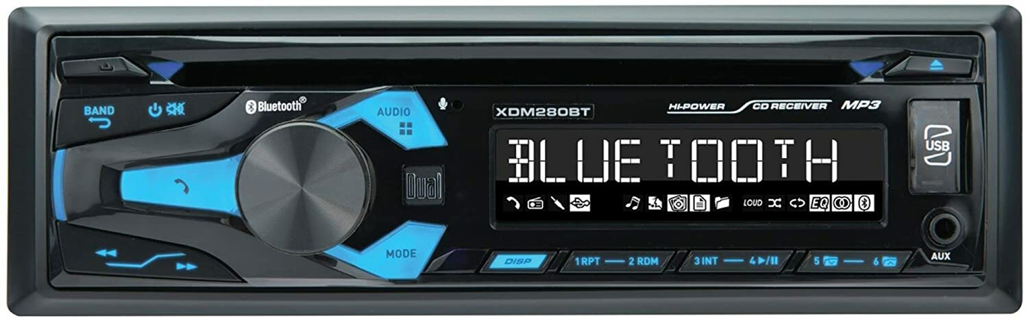 Dual XDM280BT CD/AM/FM Car Stereo Receiver + 4) 6.5″ coax 2Way 300 Watt speakers