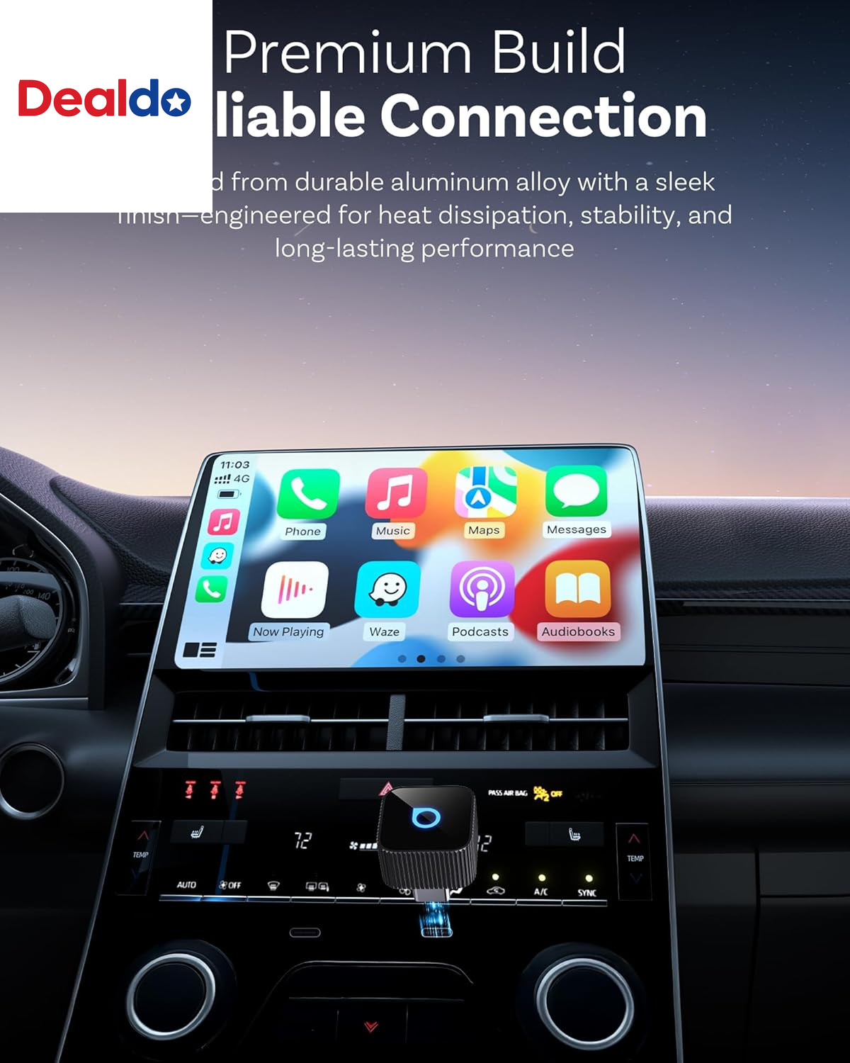 Mini Cube 3.0 USB C Wireless Carplay & Android Auto Adapter 2026– Plug & Play, F