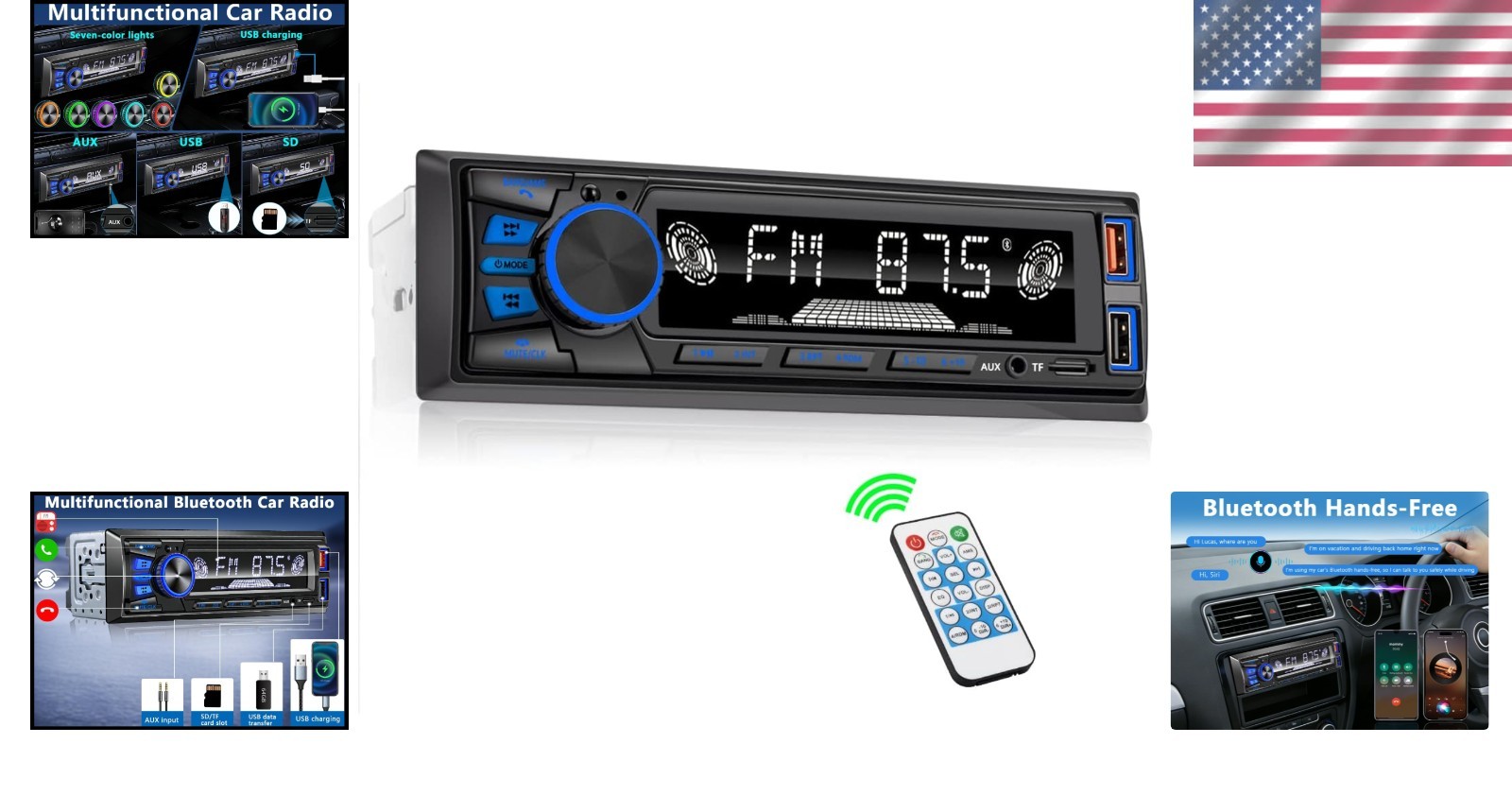 Compact Bluetooth Car Stereos with Dual USB and Enhanced EQ for Superior Sound