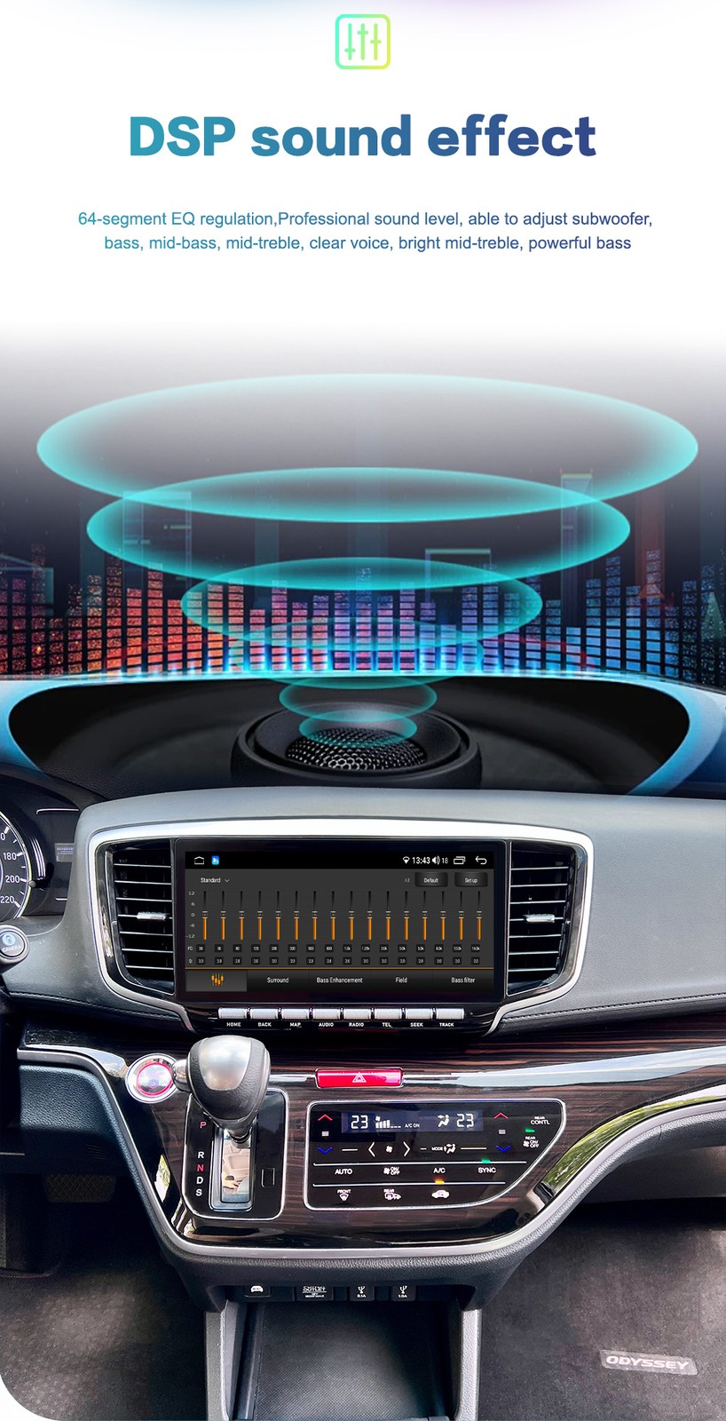10.3″ For Honda Odyssey 2015-2021 Android Car Radio Stereo GPS Navi Carplay 128G