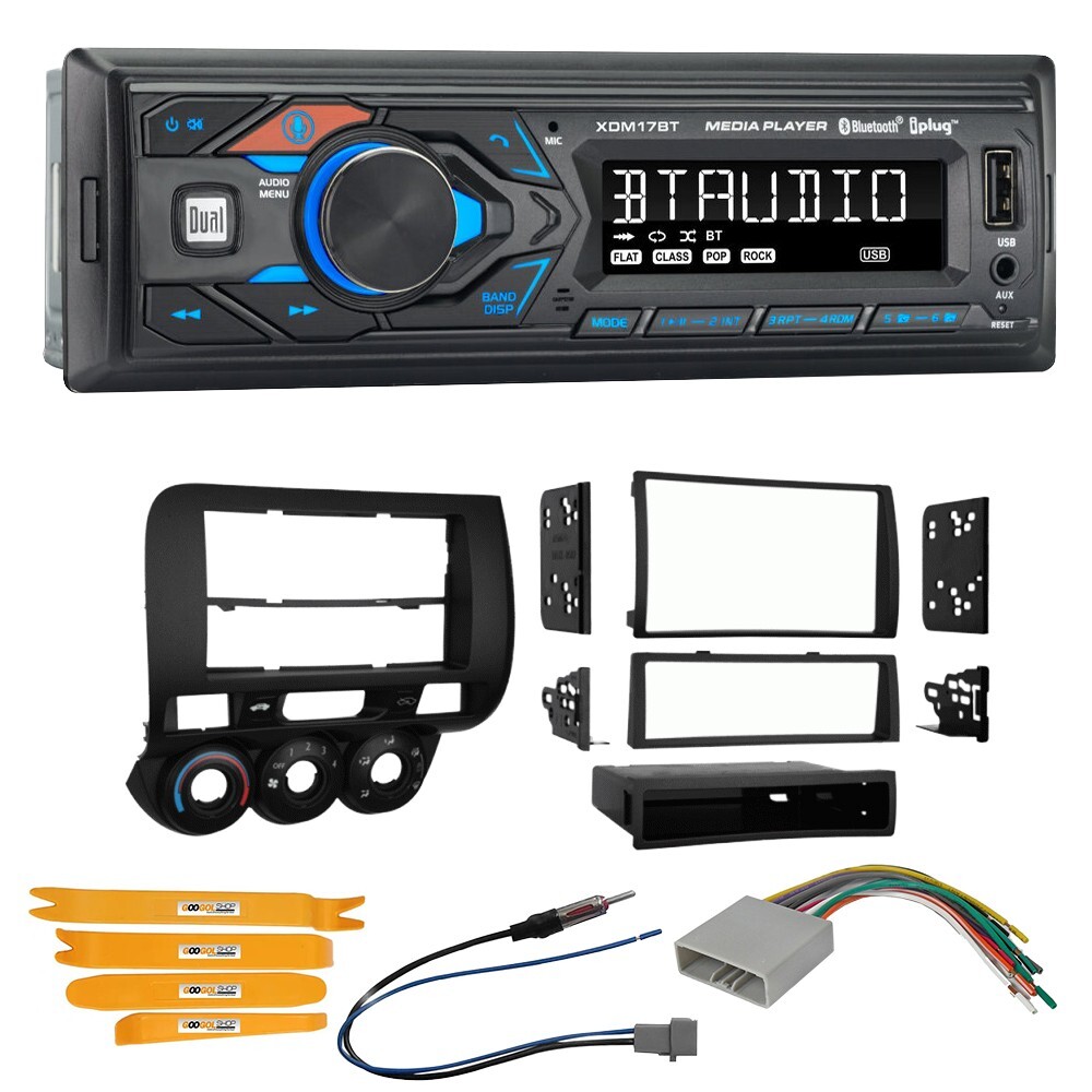 Dual XDM17BT AM/FM Radio Car Stereo Bluetooth Receiver for 2007-2008 Honda FIT