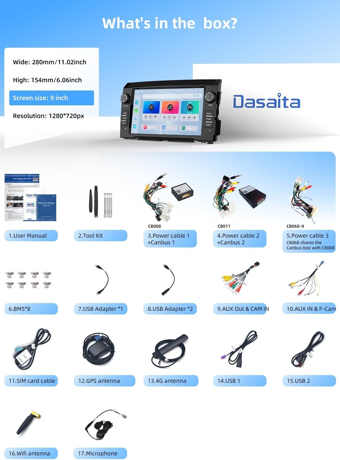 Dasaita 9″ Car Stereo Radio Nissan Titan 2016-2020 Wireless CarPlay Android Auto