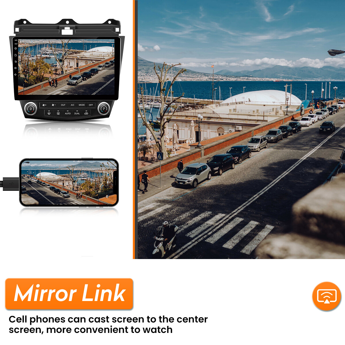 Fit Honda Accord 2003-2007 Apple Carplay Car Stereo FM Radio MP5 Backup Camera