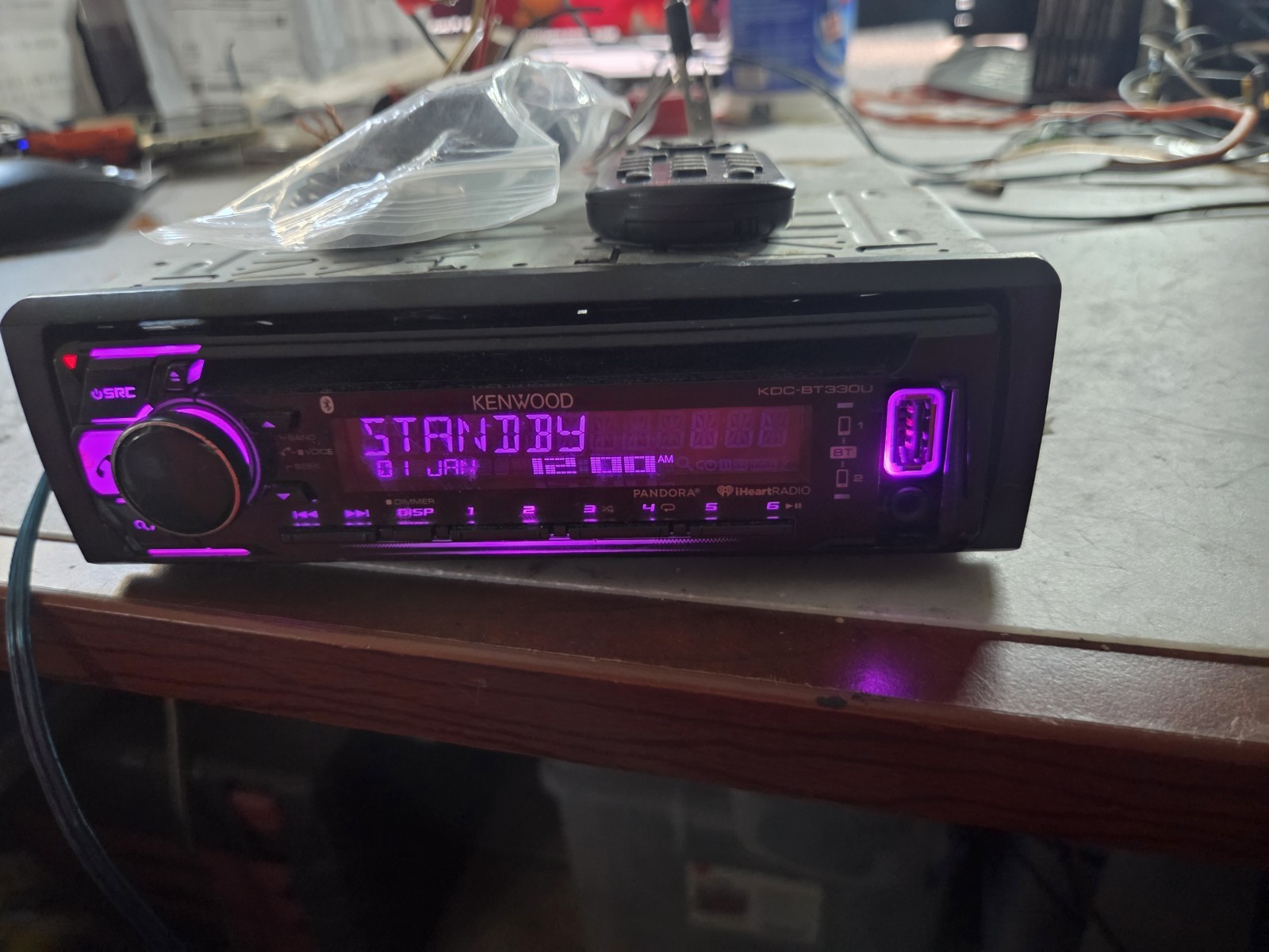 Kenwood KDC-BT330U Bluetooth 200w CD Player iPhone Android BT Tested ✅