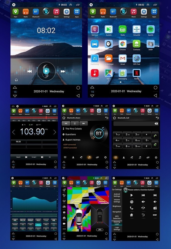 9.7″ Tesla Style Android Car Stereo For Lexus RX300 1998-2003 CarPlay 4GB+64GB