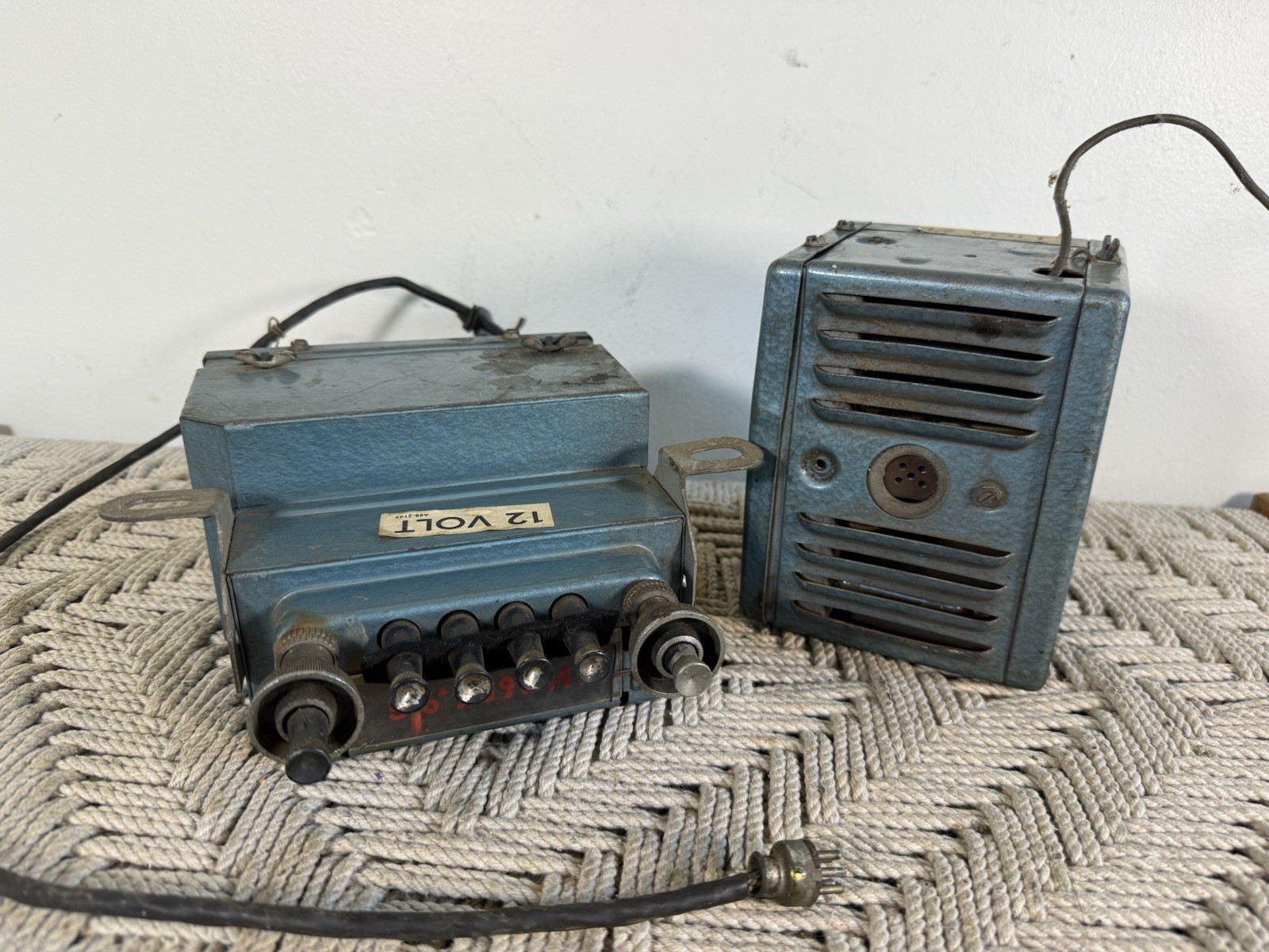🍊Vintage 1950s Allstate Sears Blue AM Car Radio Model 6268? w/ Power Unit RARE