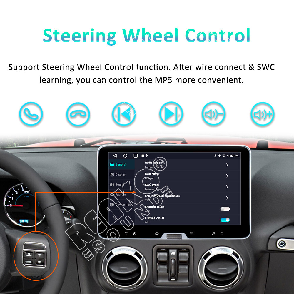 10.1”Android 13 CarPlay 2+32GB Car Stereo Radio GPS Navi 1DIN WiFi Bluetooth FM