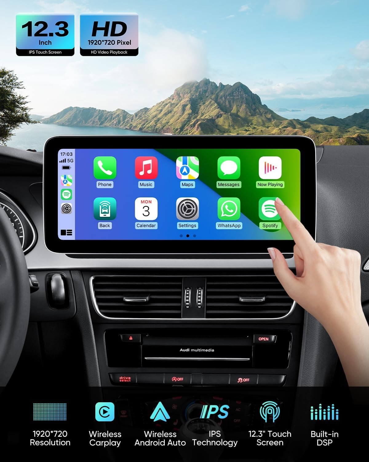 12.3″For AUDI A4 S4 SR4 A5 S5 SR5 2008~2016 Android Car Radio GPS Carplay Stereo