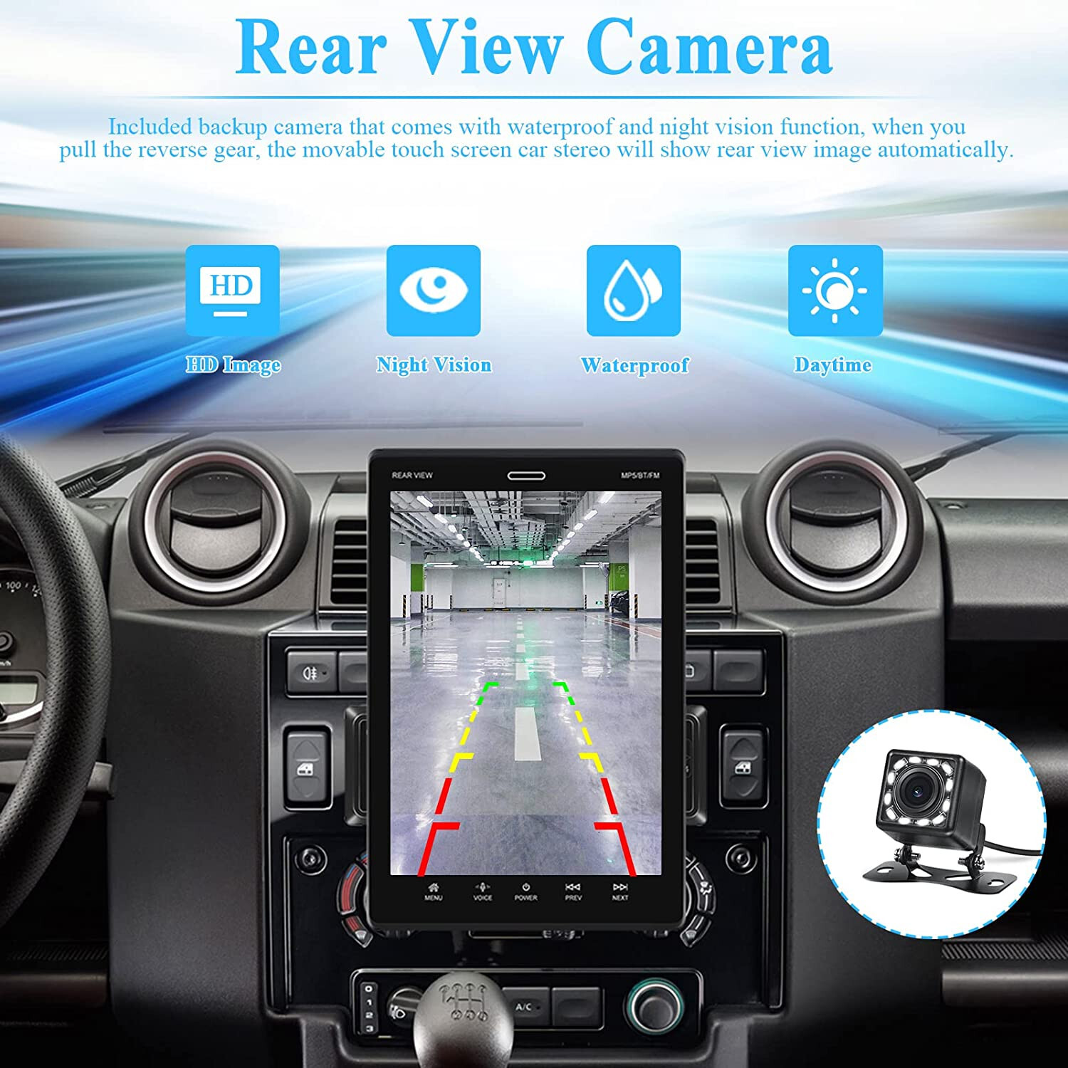Car Play 9.5 Inch Screen SWC DVR USB AUX TF FM Radio Mirror Link Single Din 1DIN