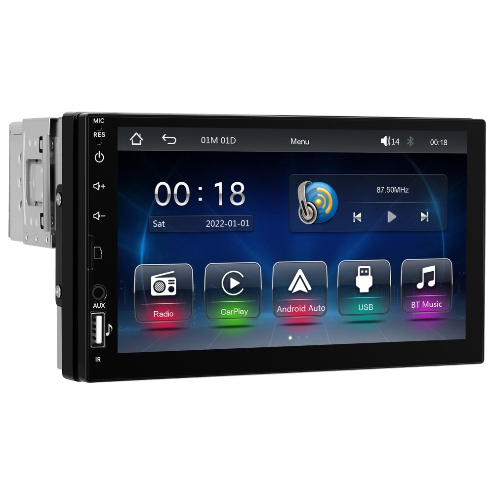 7″ Single 1Din Car Stereo Radio Bluetooth Wireless Apple/Android Carplay USB BT
