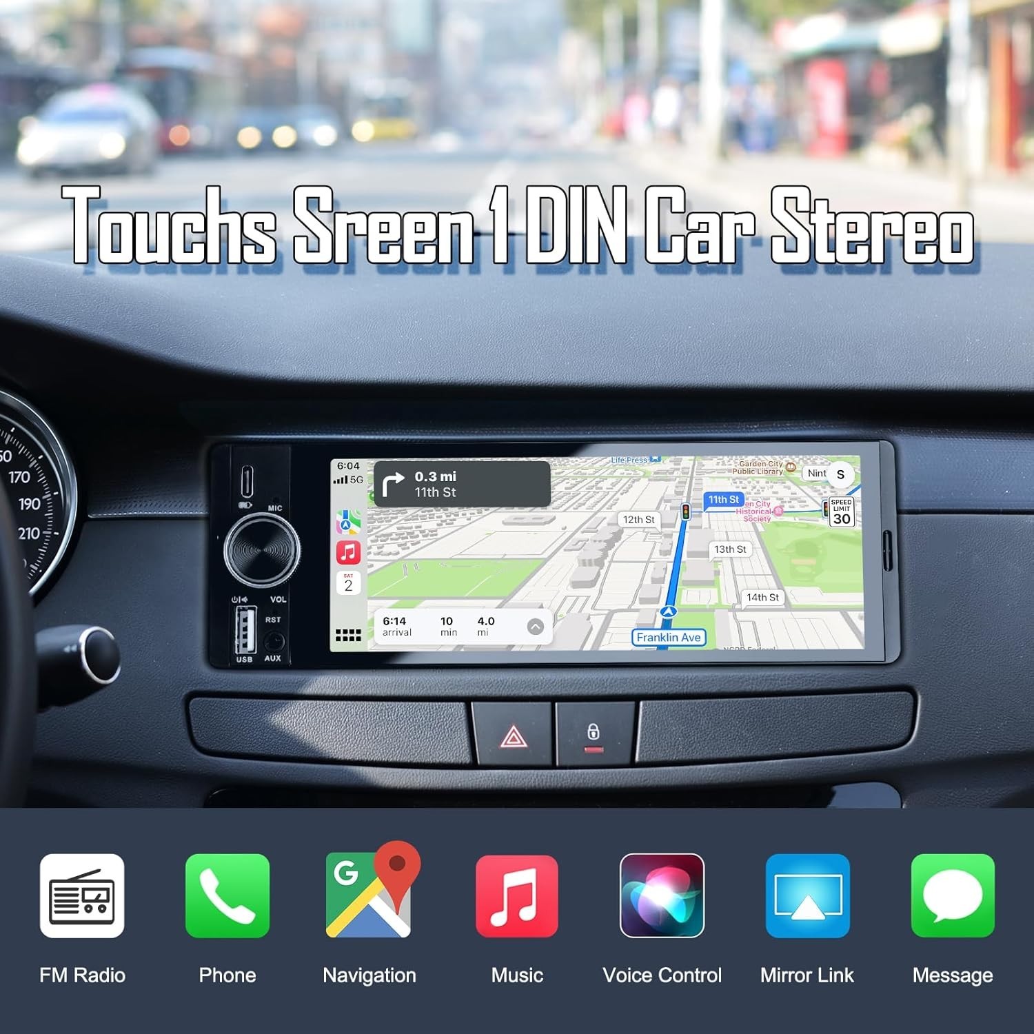 All-in-One Car Multimedia System: 6.36” Display, GPS, Bluetooth & Safety Cam