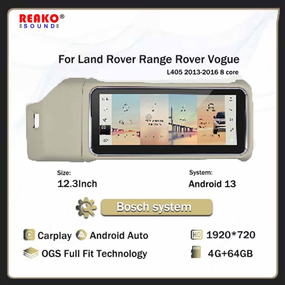 4+64G 12.3″ Carplay Per Land Rover Range Rover Vogue 2013-2017 Android13 BT GPS